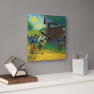 Tour de France First Race 1903 van Gogh Redux  Square Wall Clock