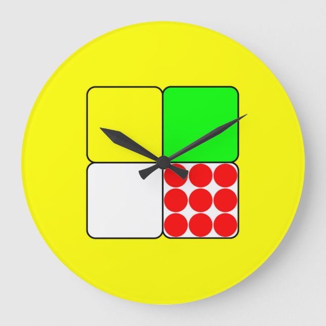 Tour de France Jerseys 3 Yellow Large Clock (Front)