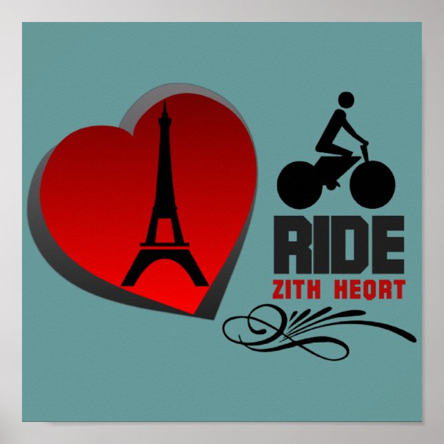 Tour De France Paris Heart Poster (Front)