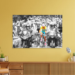 Tour de France Yellow Jersey Peloton Cycling Race  Canvas Print