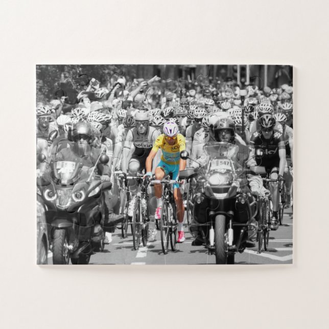 Tour de France Yellow Jersey Peloton Cycling Race Jigsaw Puzzle (Horizontal)