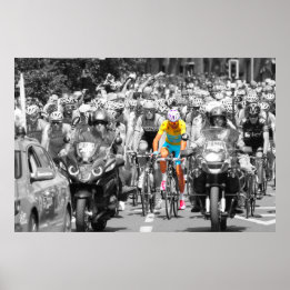 Tour de France Yellow Jersey Peloton Cycling Race Poster