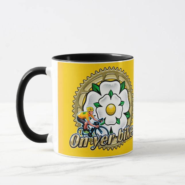 Tour de Yorkshire 2019 ‘On yer Bike’ coffee mug (Left)
