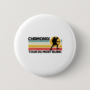 Tour Du Mont Blanc Chamonix Resort Area Skiing, Cl 6 Cm Round Badge