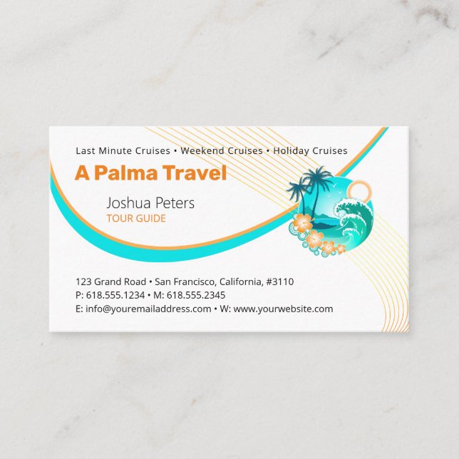 Tour Guide | Best Vacations Business Card (Front)