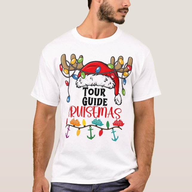 Tour Guide Cruisemas Matching Christmas Pajamas T-Shirt (Front)