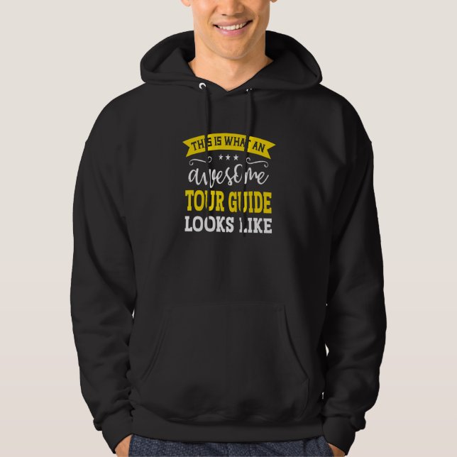 Tour Guide Job Title Employee Funny Worker Tour Gu Hoodie (Front)