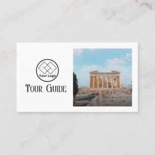 Tour Guide Travel Agent Elegant QR Code Business Card