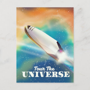 Tour The Universe space art. Postcard