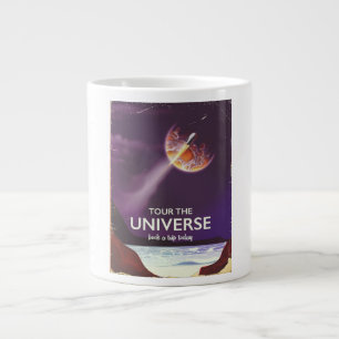 Tour the Universe vintage science fiction poster Large Coffee Mug