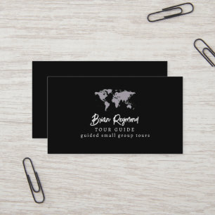 Tour Tourism Guide black Business Card