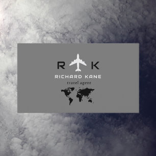 Tour Tourism Travel Agent grey Business Card