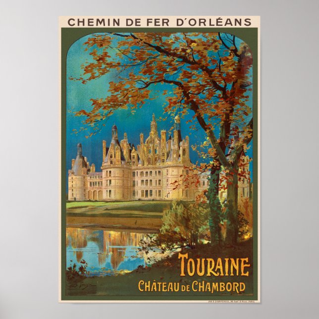 Touraine Château de Chambord Vintage Poster 1913 (Front)
