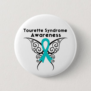 Tourette Syndrome Awareness Tattoo Butterfly 6 Cm Round Badge