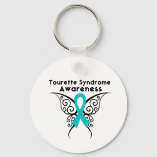 Tourette Syndrome Awareness Tattoo Butterfly Key Ring