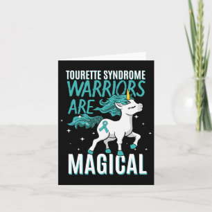 Tourette Syndrome Magical Unicorn Teal Ribbon Copr Card