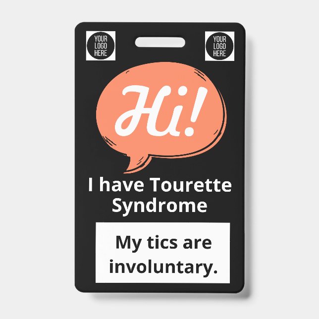 Tourette Syndrome Speech Bubble Volunteer Lanyard  ID Badge (Front)