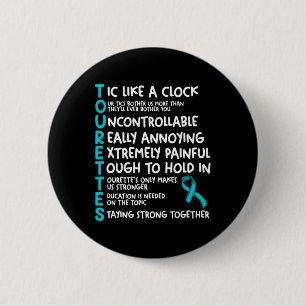 Tourettes Meaning Teal Ribbon Tourette Syndrome Aw 6 Cm Round Badge