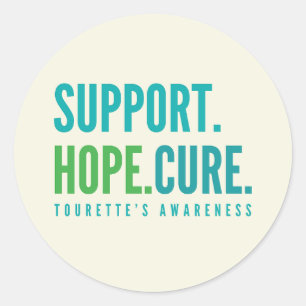 tourette's support hope cure Stickers Labels
