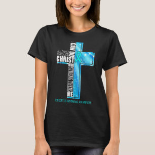 Tourette's Syndrome Awareness Christian Cross Ribb T-Shirt