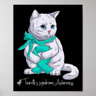 Tourette's Syndrome Awareness Month Teal Ribbon Ca Poster