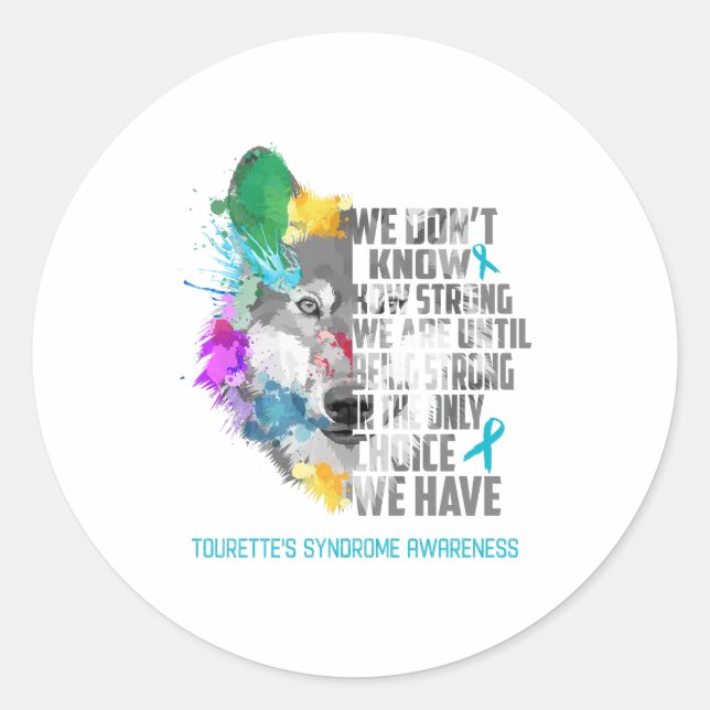 Tourette's Syndrome Awareness Ribbon Support Gifts Classic Round Sticker (Front)