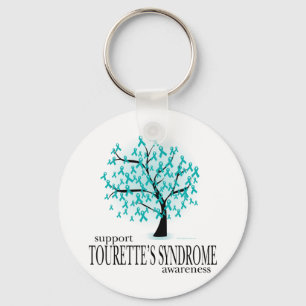 Tourette's Syndrome Tree Key Ring