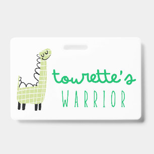 tourette's warrior awareness Badge Laynard ID Badge