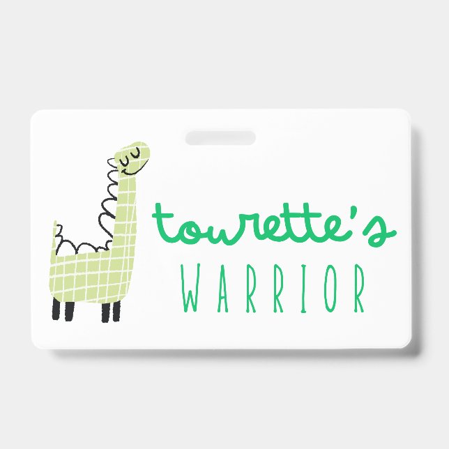 tourette's warrior awareness Badge Laynard ID Badge (Front)