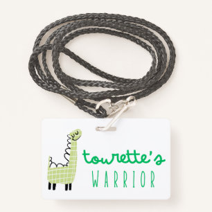 tourette's warrior awareness Badge Laynard ID Badge