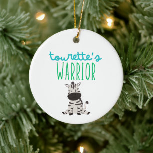 tourette's warrior cute Christmas Holiday Ceramic Ornament