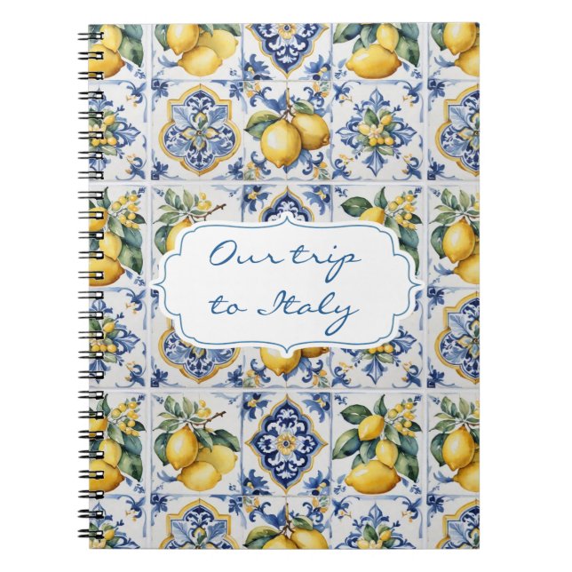 Touring Italy Amalfi Tiles Notebook (Front)