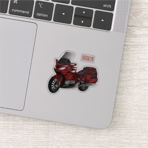 Touring motorcycle cartoon illustration 