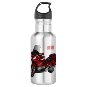 Touring motorcycle cartoon illustration 532 ml water bottle
