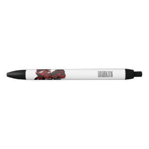 Touring motorcycle cartoon illustration black ink pen