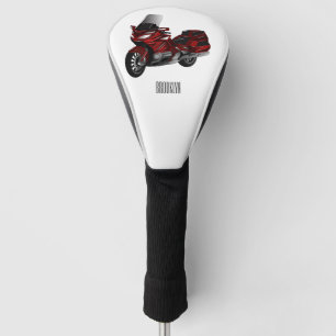 Touring motorcycle cartoon illustration golf head cover