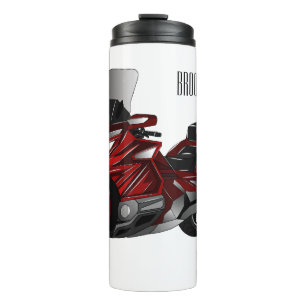 Touring motorcycle cartoon illustration thermal tumbler