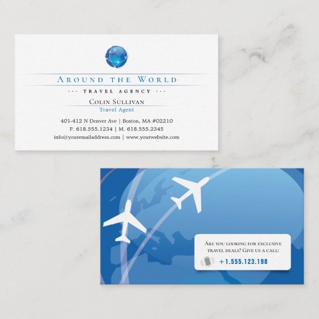 Tourism | Travel Agent Business Card (Front/Back)