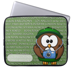 tourist boy owl laptop sleeve