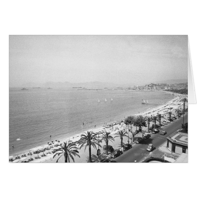 Tourist complex view at seashore B&W (Front Horizontal)
