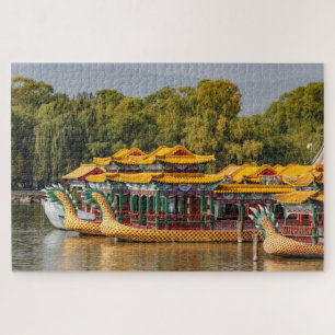 Tourist Dragon Boats Kunming Lake Jigsaw Puzzle