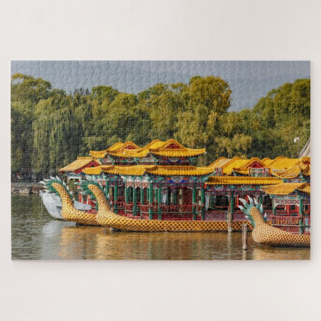 Tourist Dragon Boats | Kunming Lake Jigsaw Puzzle (Horizontal)