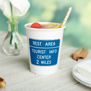 Tourist Info Center Sign Paper Cups
