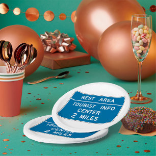 Tourist Info Center Sign Paper Plate
