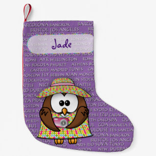 tourist owl (girl) Christmas stocking