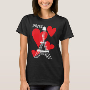 Tourist Paris Hearts Eiffel Tower France Souvenir T-Shirt