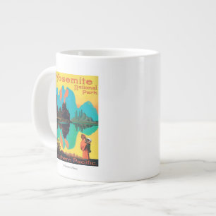 Tourist Poster - Yosemite Nat'l Park, CA Large Coffee Mug