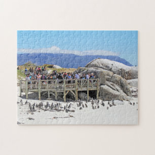 Tourists at Boulders Beach looking at penguins Jigsaw Puzzle