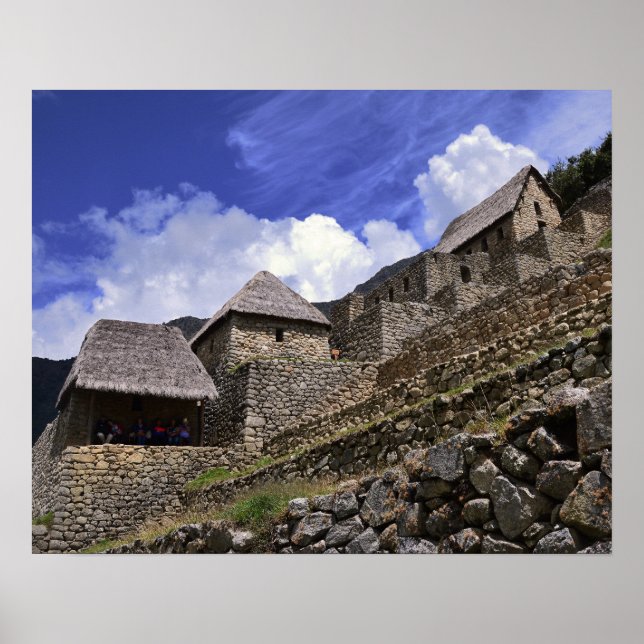 Tourists at Machu Picchu Poster (Front)
