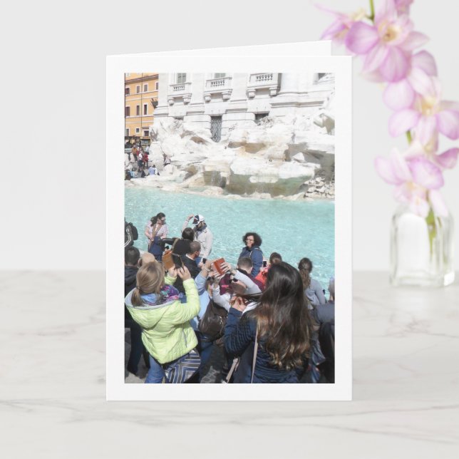 Tourists at Trevi Fountain, Roma Card (Orchid)